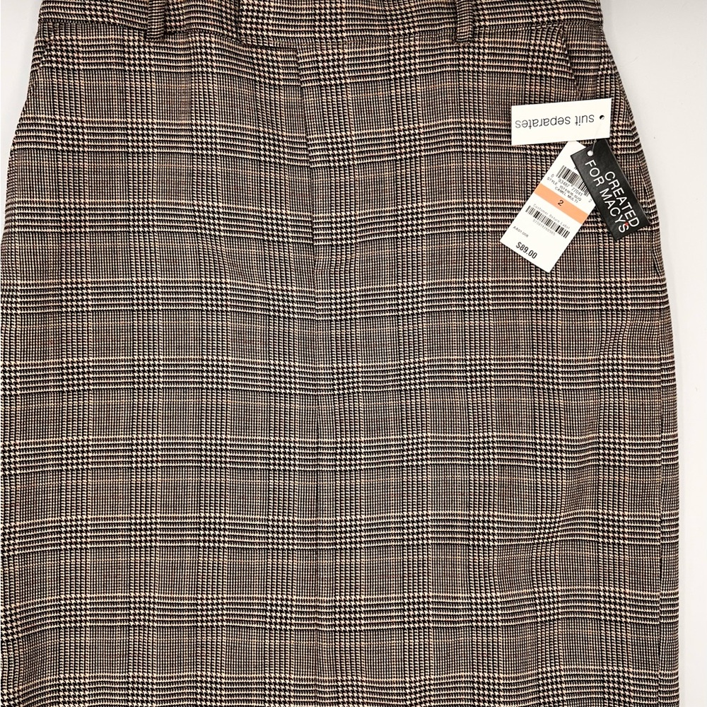 Bar III Women's Plaid Skirt - Brown